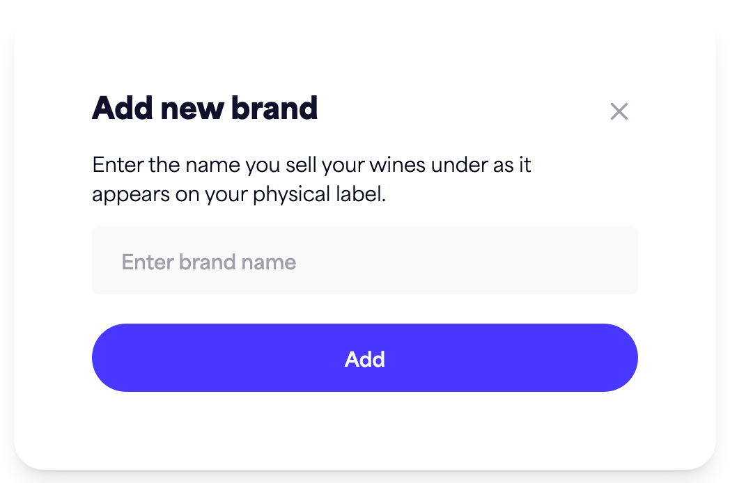 The "Add new brand" dialog