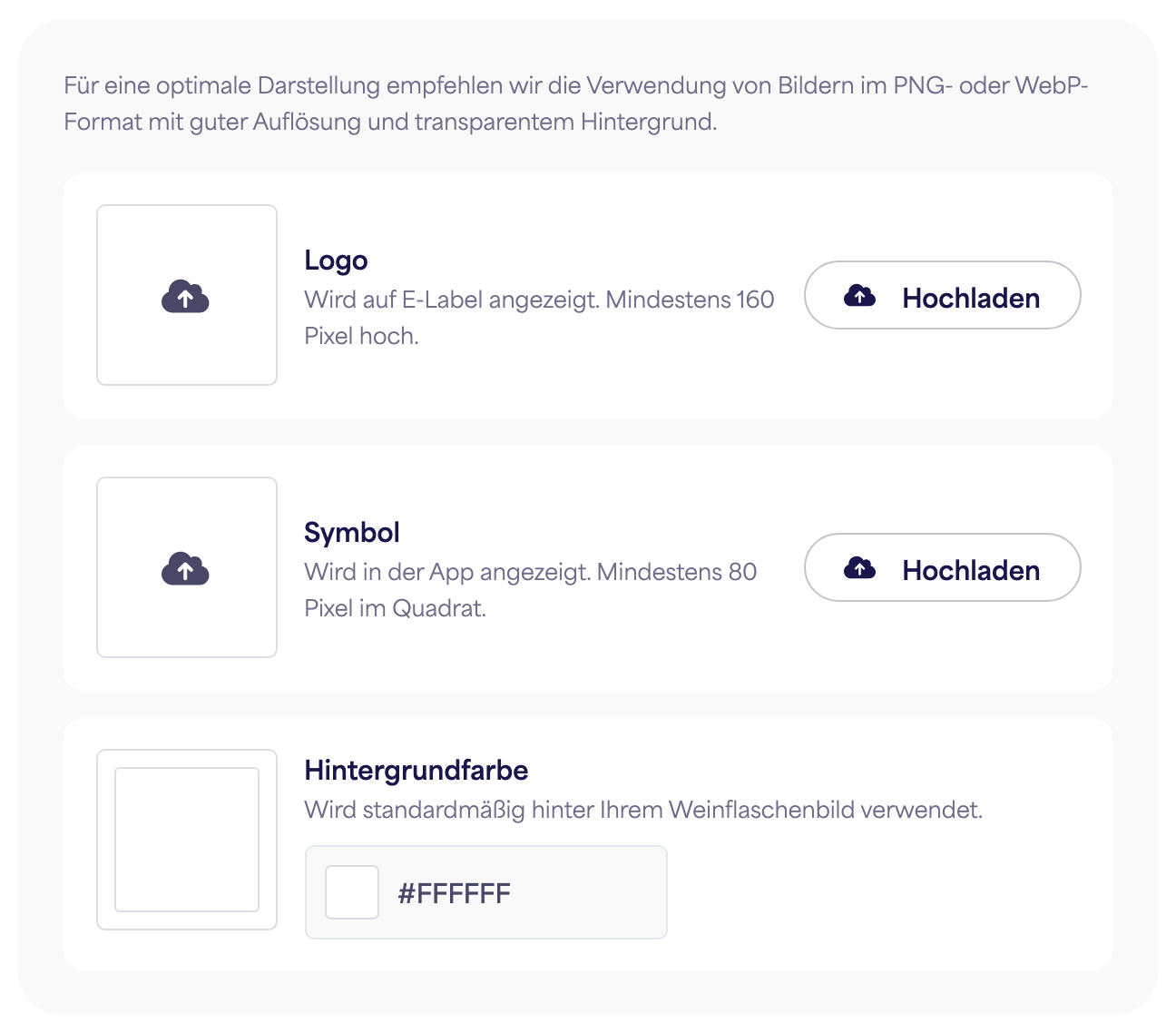 Der Branding-Bereich im Einstellungsfeld der Marke