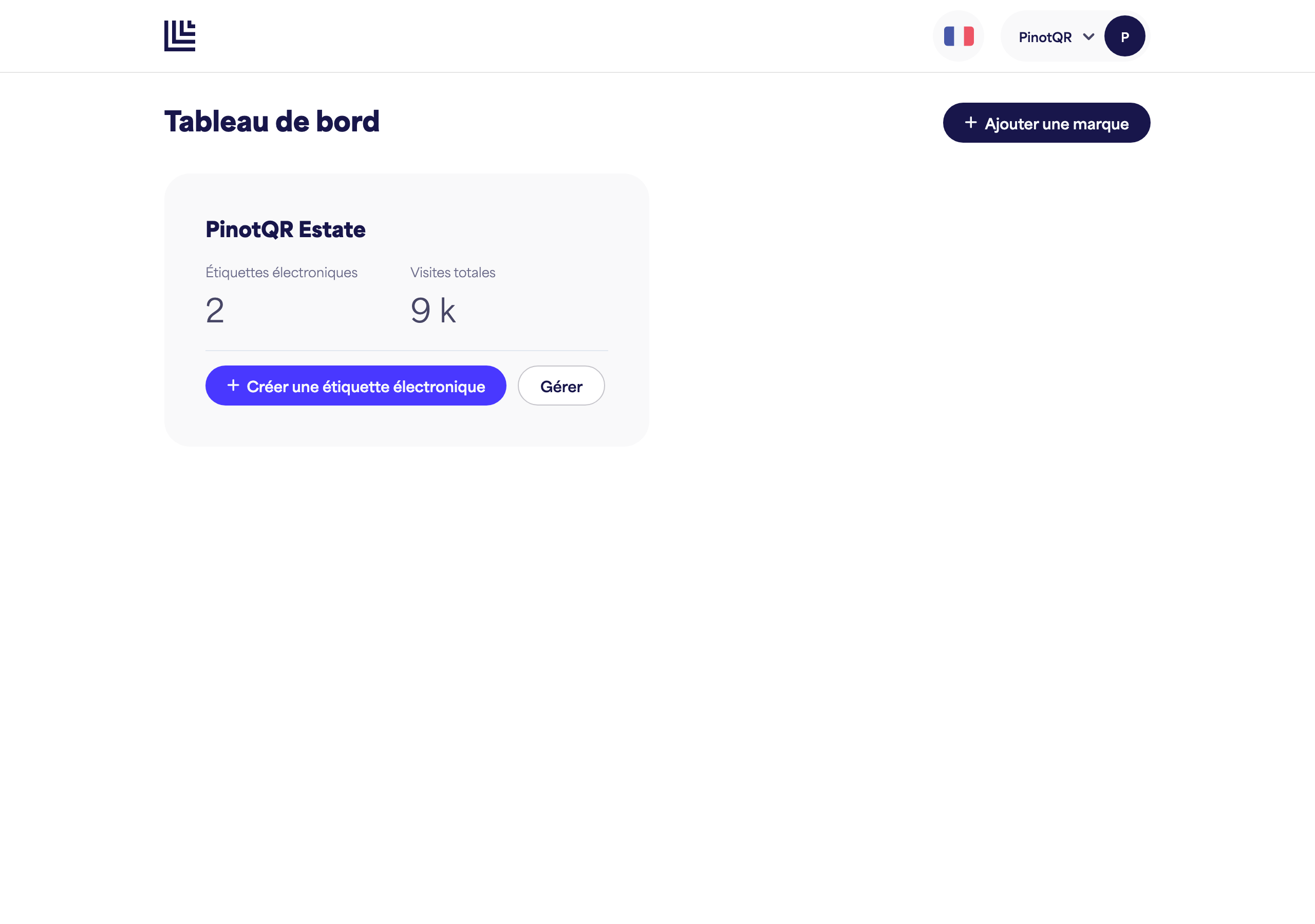 The dashboard showing a newly created brand card
