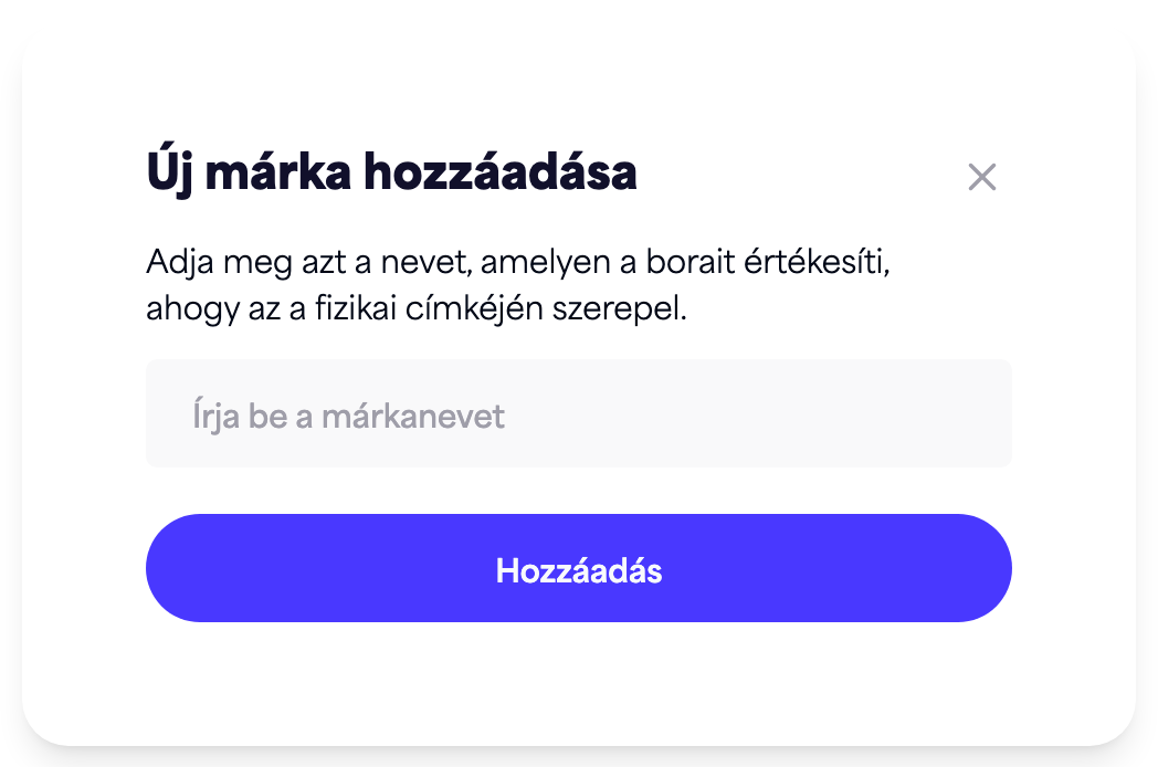 Az "Új márka hozzáadása" párbeszédpanel