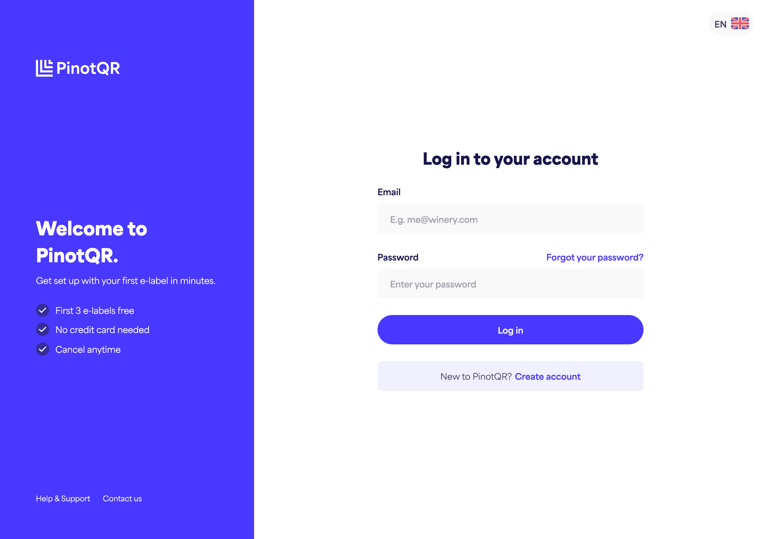 The login form with Email and Password fields, the "Log in" button, and the "Forgot your password?" link