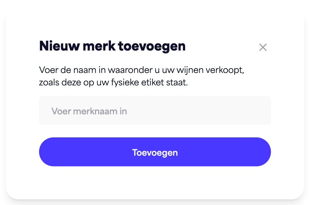 Het dialoogvenster "Nieuw merk toevoegen"