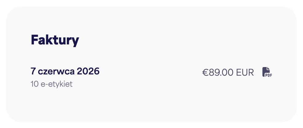 The Invoices list with download buttons
